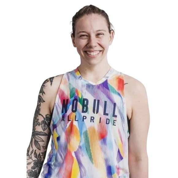 NoBull Women's All Pride Rainbow Racerback Tank Top Athletic Cross Fit Gym XS - Picture 1 of 5